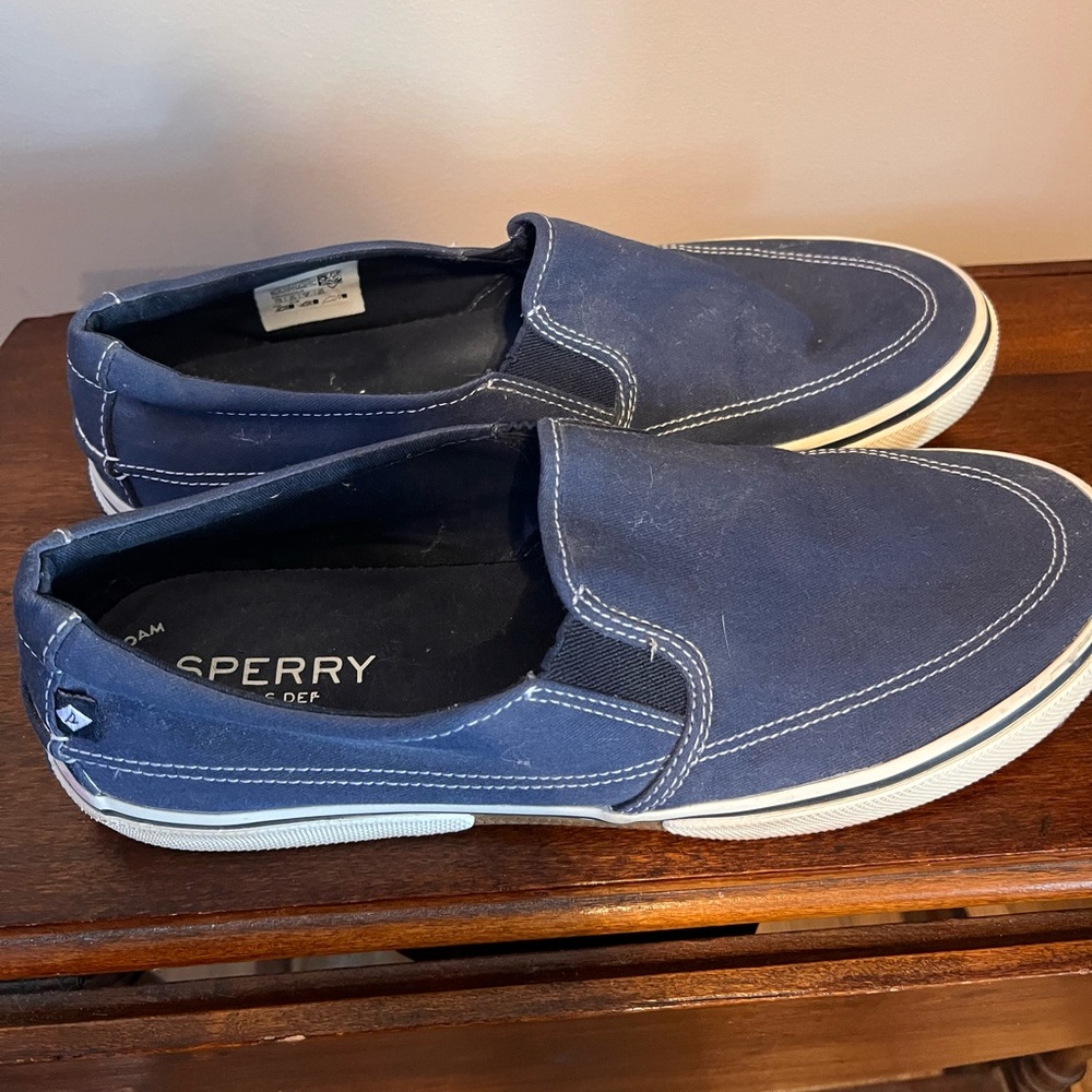 Sperry Men's Navy Slip-On Boat Shoes